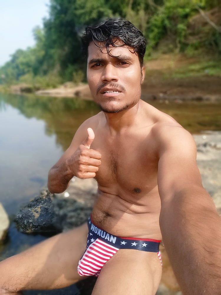 Hot photos shoot in river side bathing time  #3