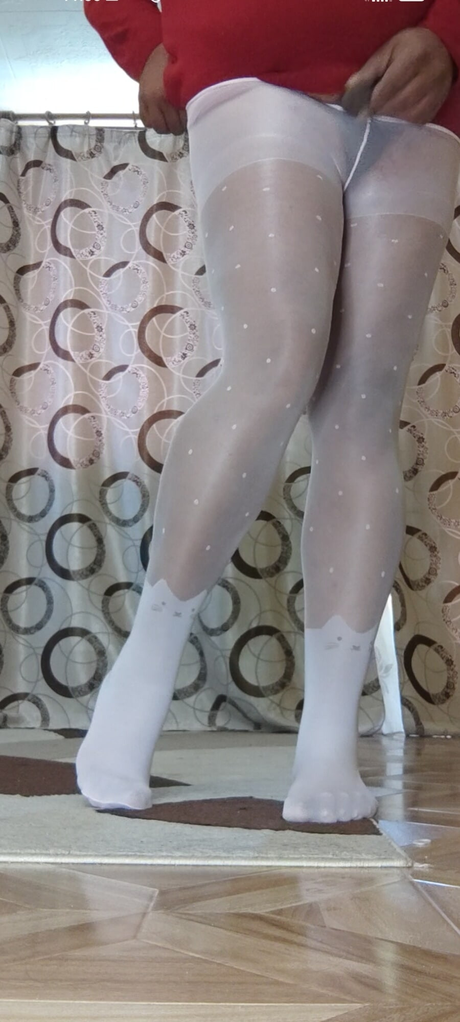 White pantyhose for teen #12