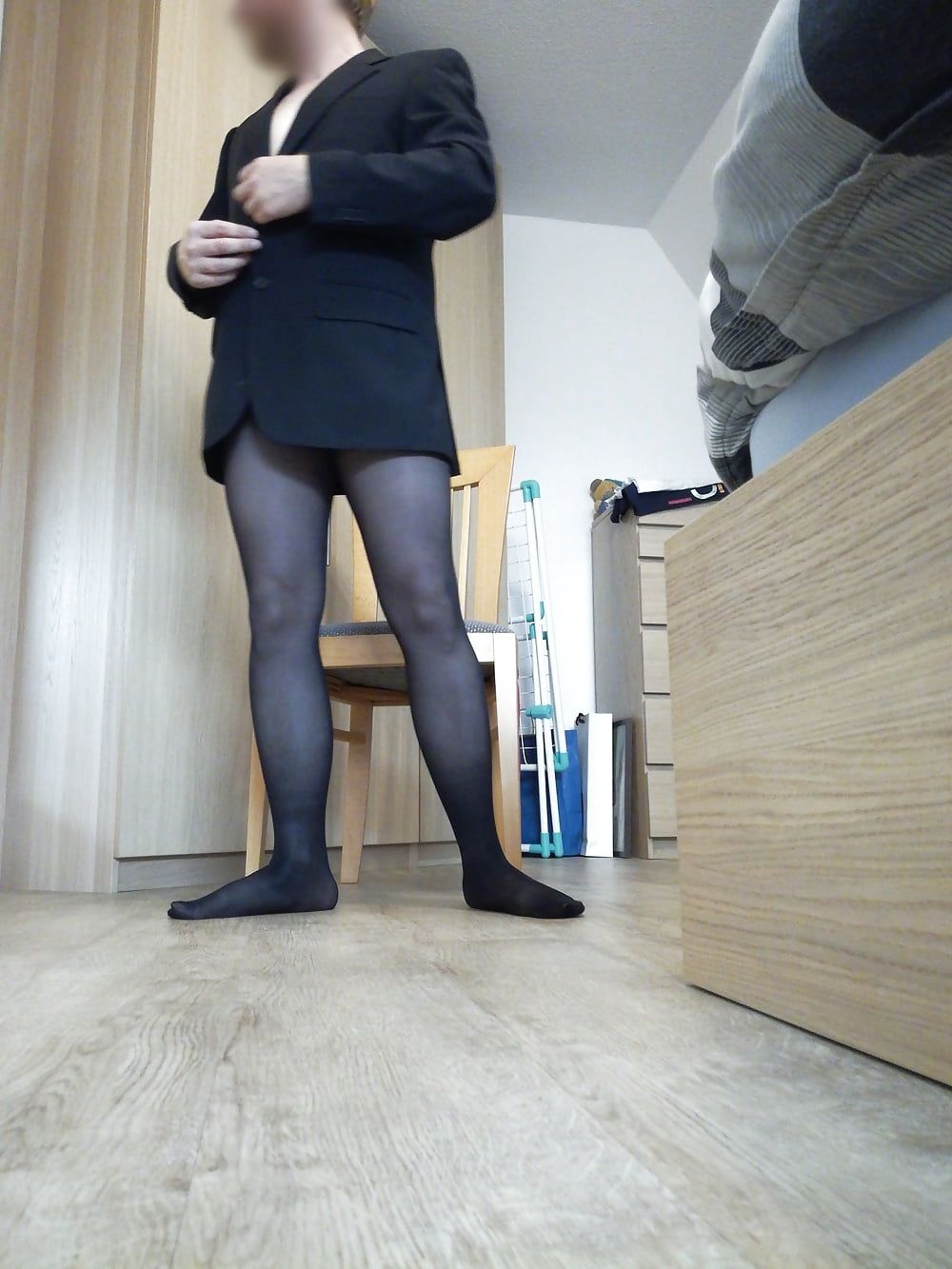 Wearing my black pantyhose again #44