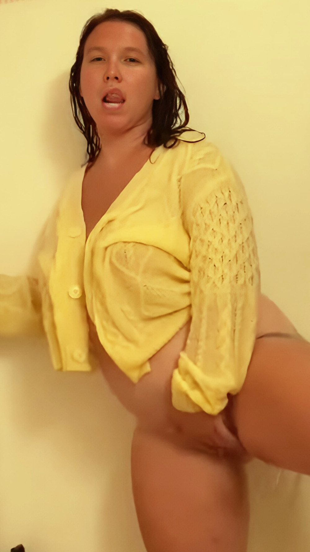 I fucked myself nude and in yellow sweaters for my 64f maid #38