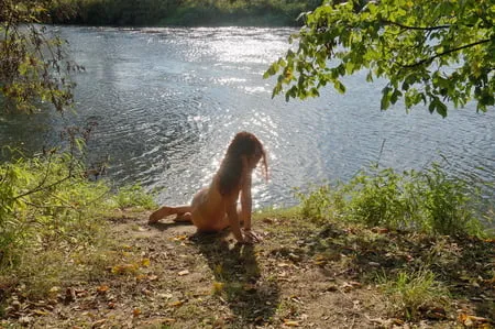 sitting on the beach istra river         