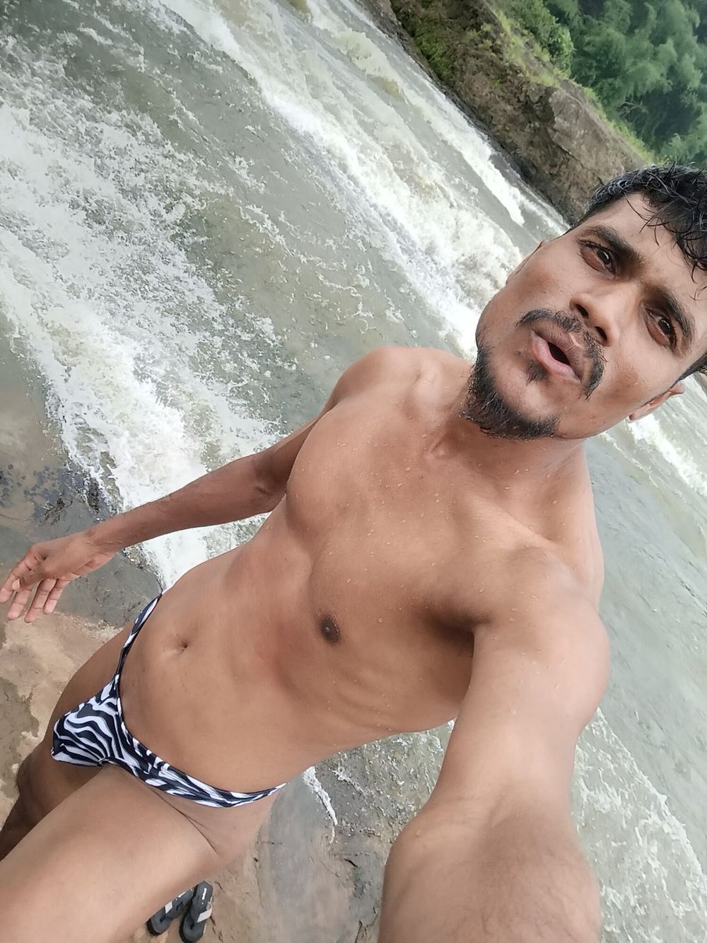 river fun day in my new Zebra man brief  #24