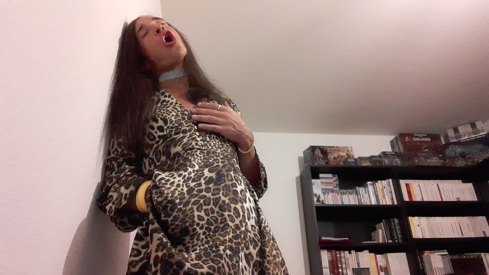 Sissy Tygra in leopard dress on 2019 octobre. #28