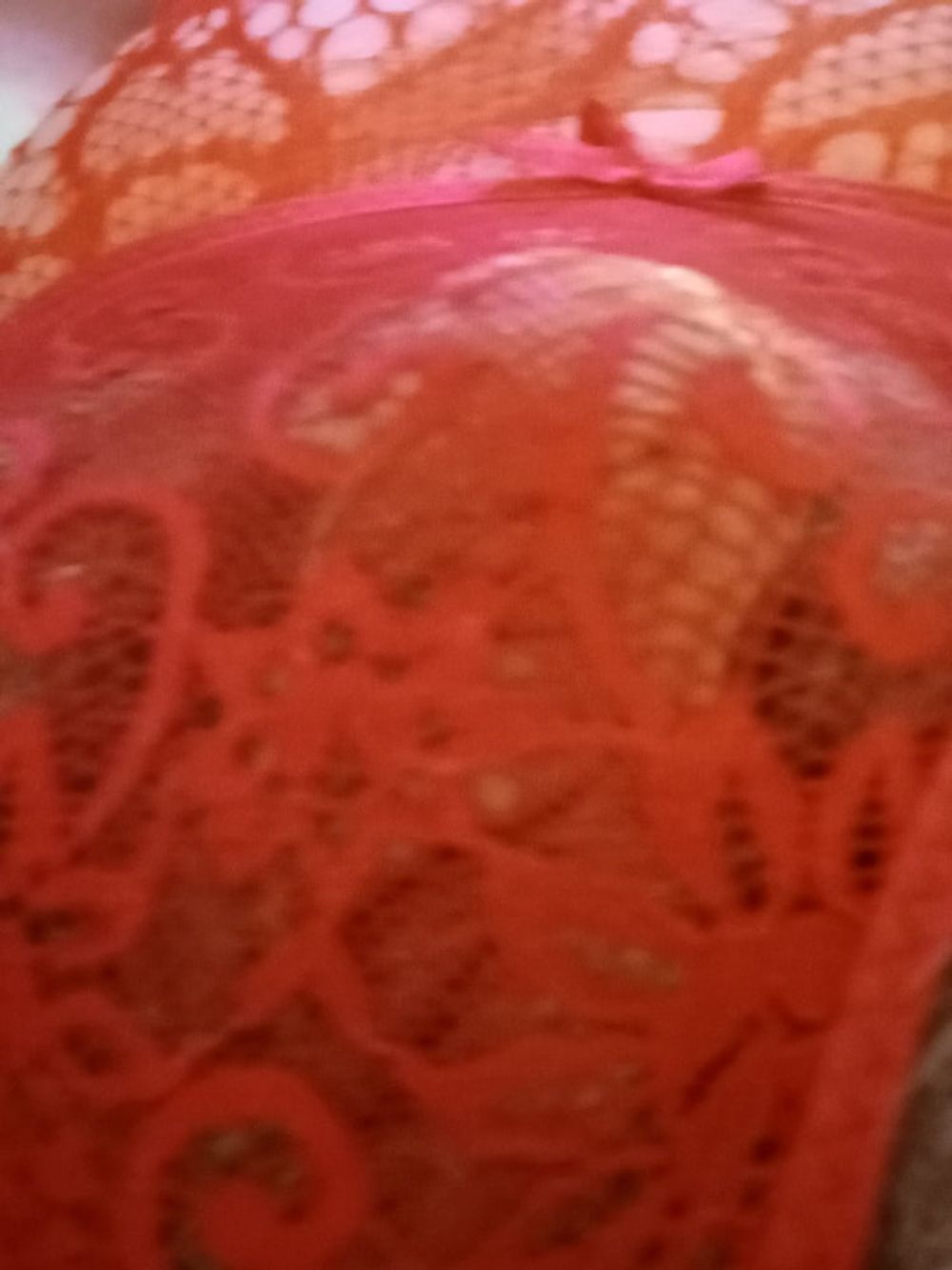 New crotchless red body stocking and two different panties #34