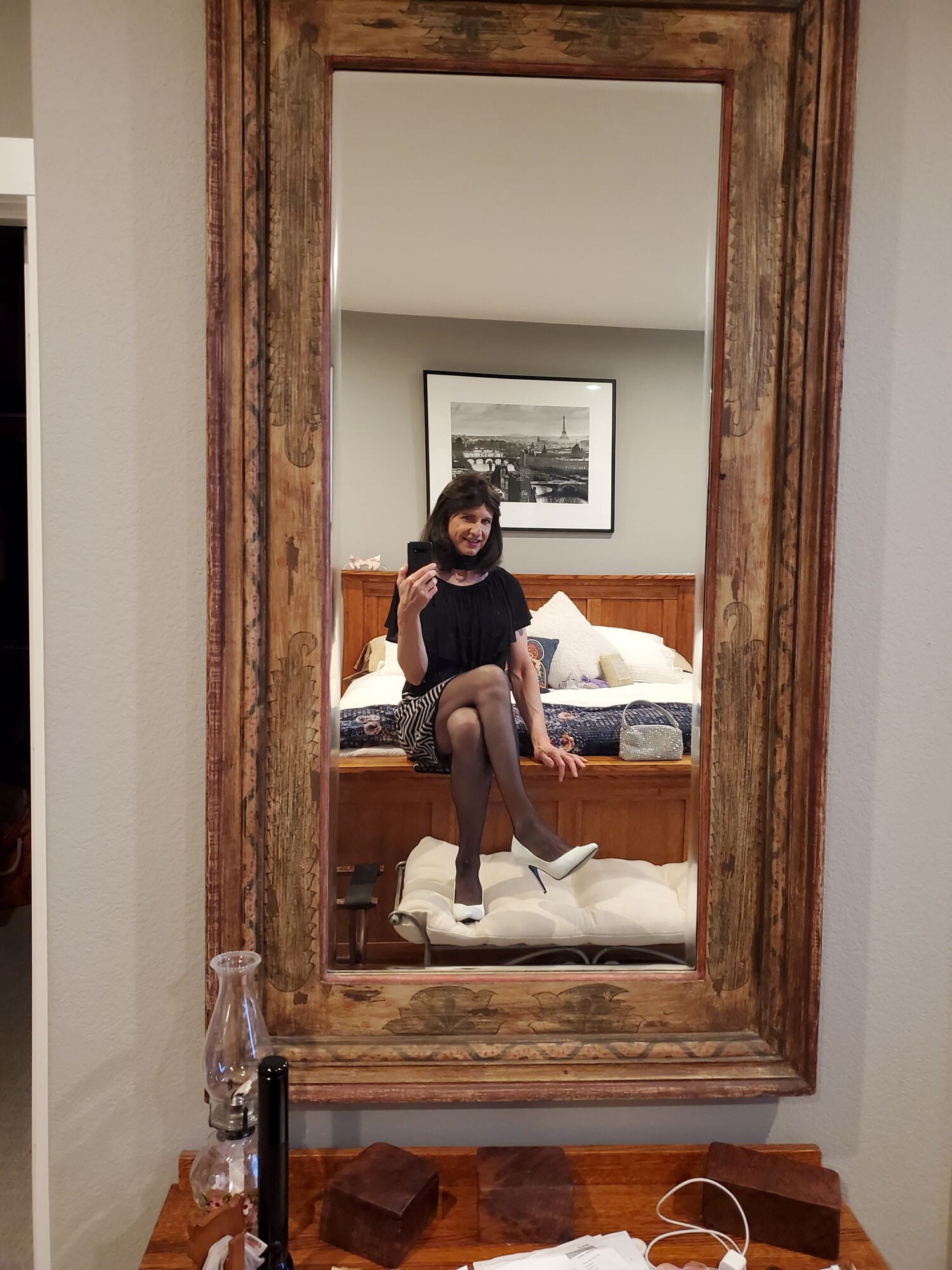 Black and White mini skirt #15