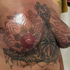 New boob tattoos session 2