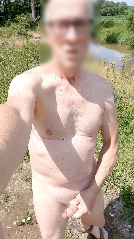outdoor public naked exhibitionist edging sexshow cumshot #16