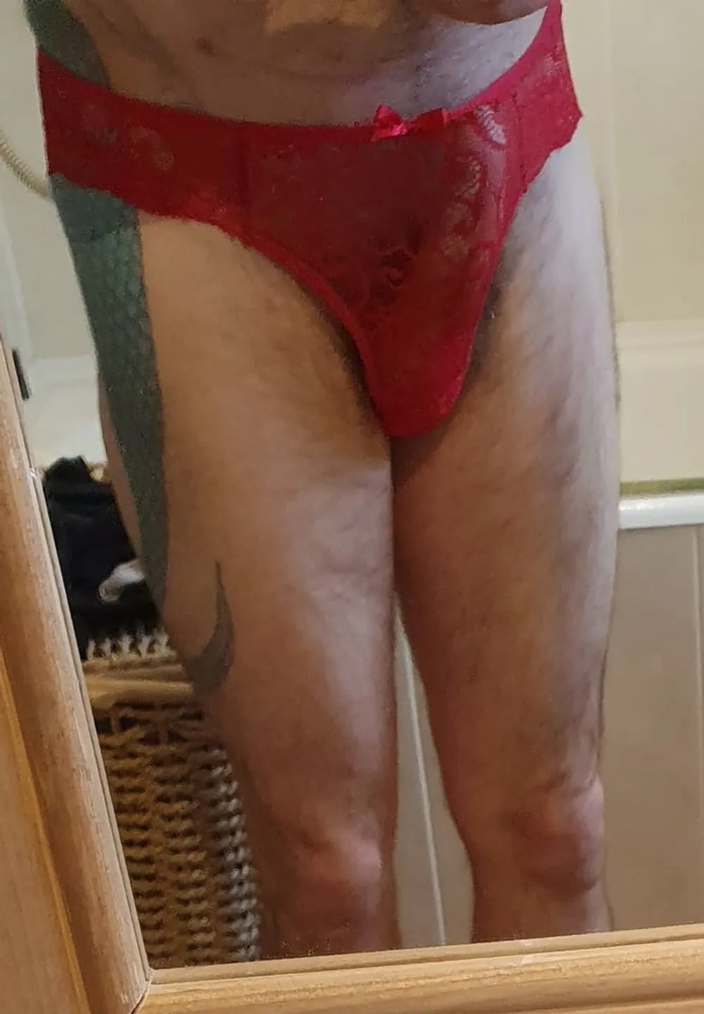 Red lace panties #3