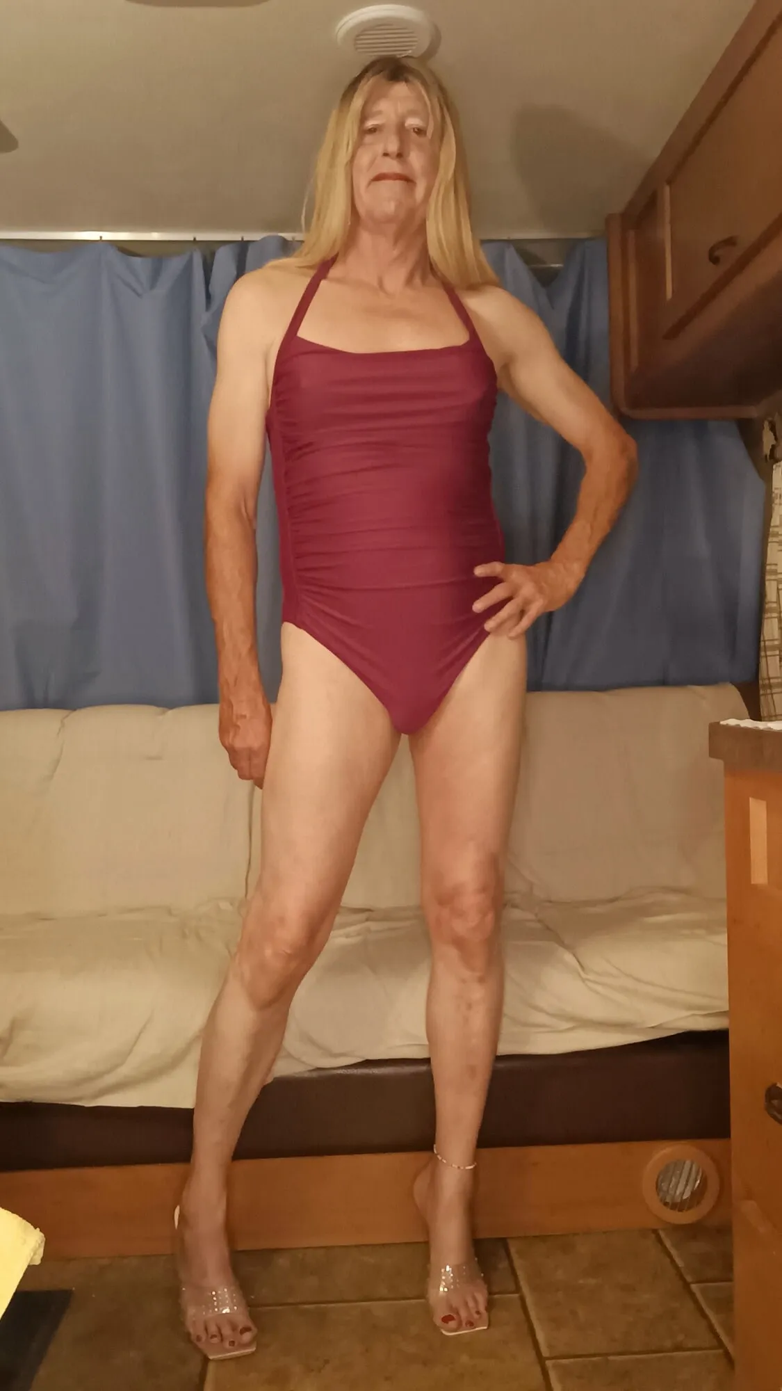 Sissy Anne Dru Brown Modelling Her New Swimsuit