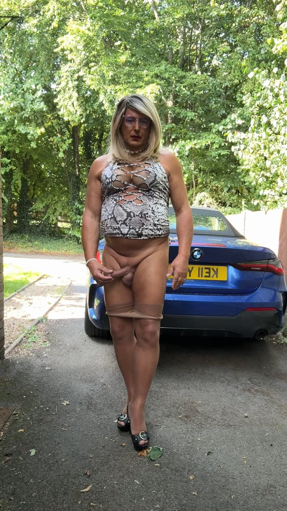 Sexy Crossdresser kellycd2022 in white animal print  #39