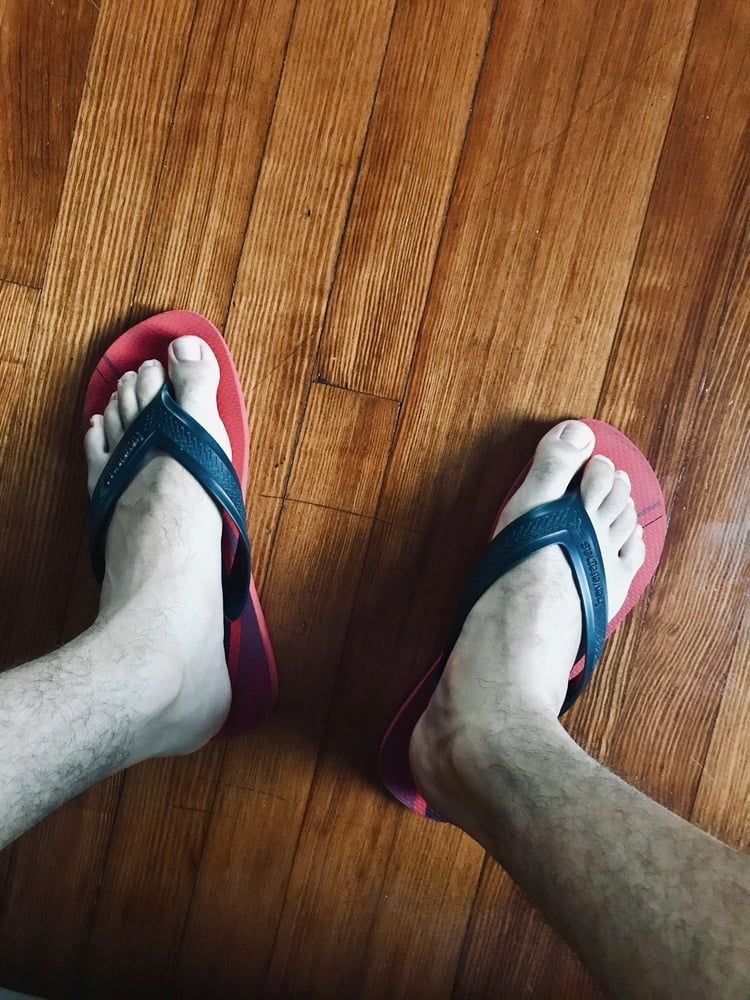 Hairy Male Feet in Sandals