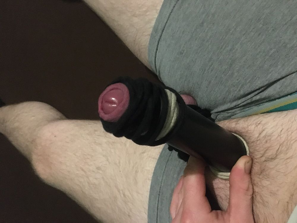 Bound Dick And Balls And Homemade Cocksleeve  #6