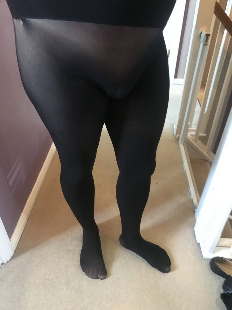 Black seamless tights & tight short skirt #29