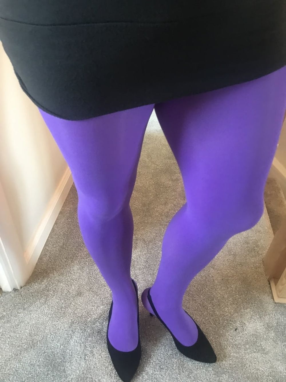 Wearing Purple tights pantyhose #37