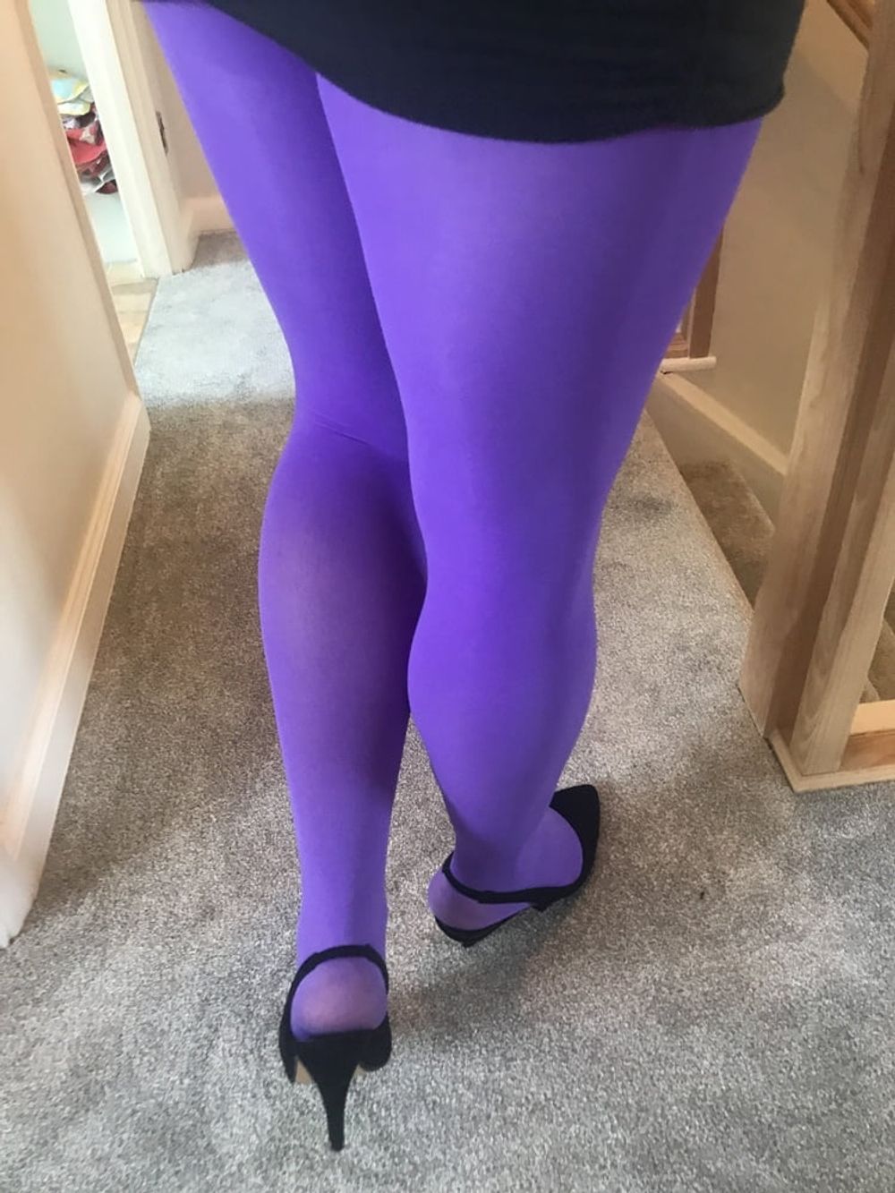 Wearing Purple tights pantyhose #33