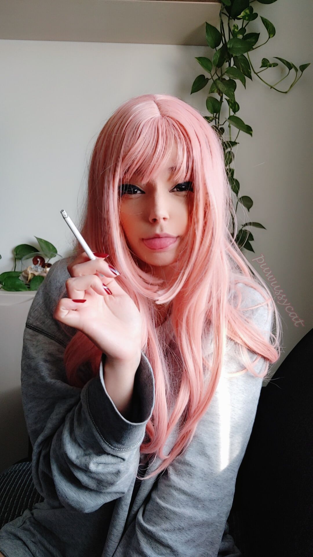 Pink Hair Gf Smoking #3