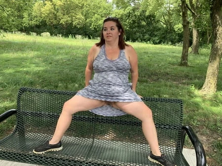 sexy bbw outdoors at the park         