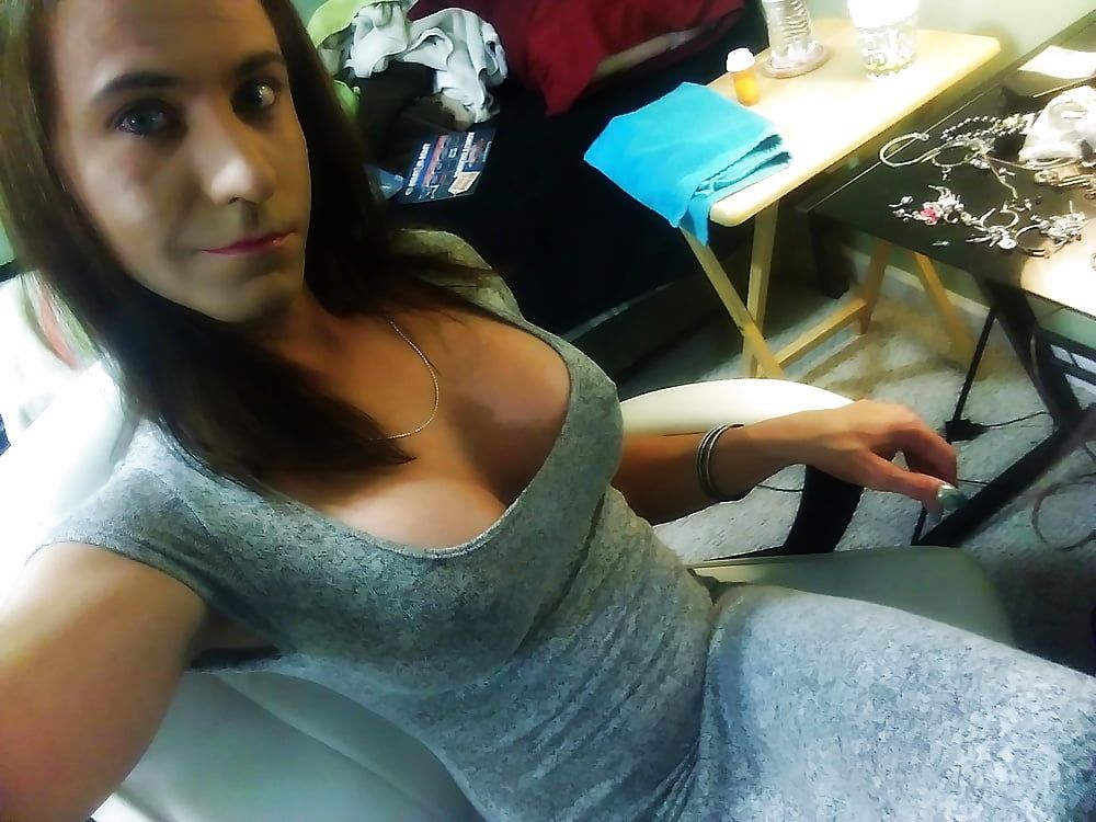 Me in a cute gray dress  #14