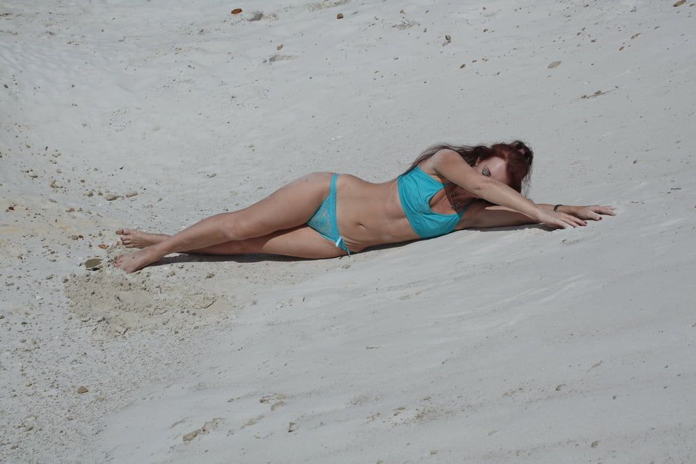 On White Sand in turquos bikini #37
