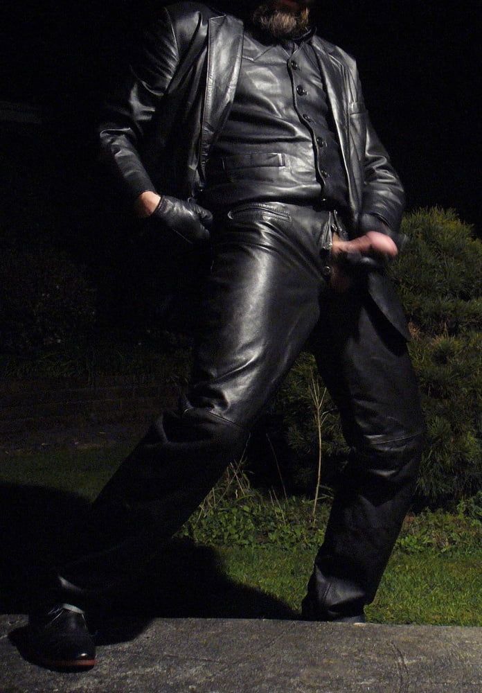 Leather Master outdoors at night #2