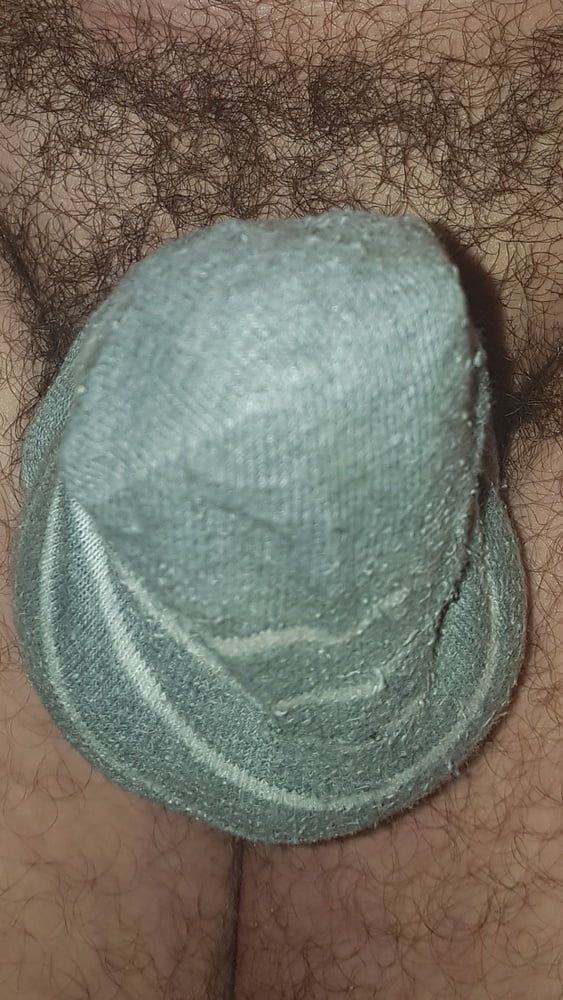 My cock in sock and nylon stockings #58