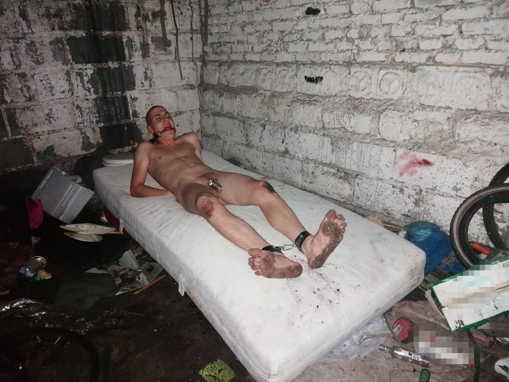 Gay slave tied nigh in Abandoned places 