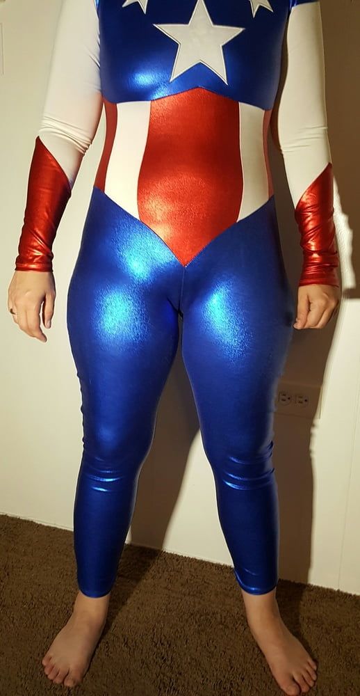 Lexi In A Shiny Spandex Superhero Costume #7
