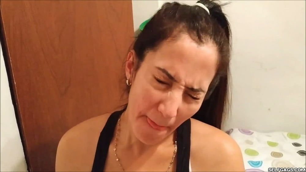 Self-Gagged Latina Mom With A Mouthful Of Socks - Selfgags #29