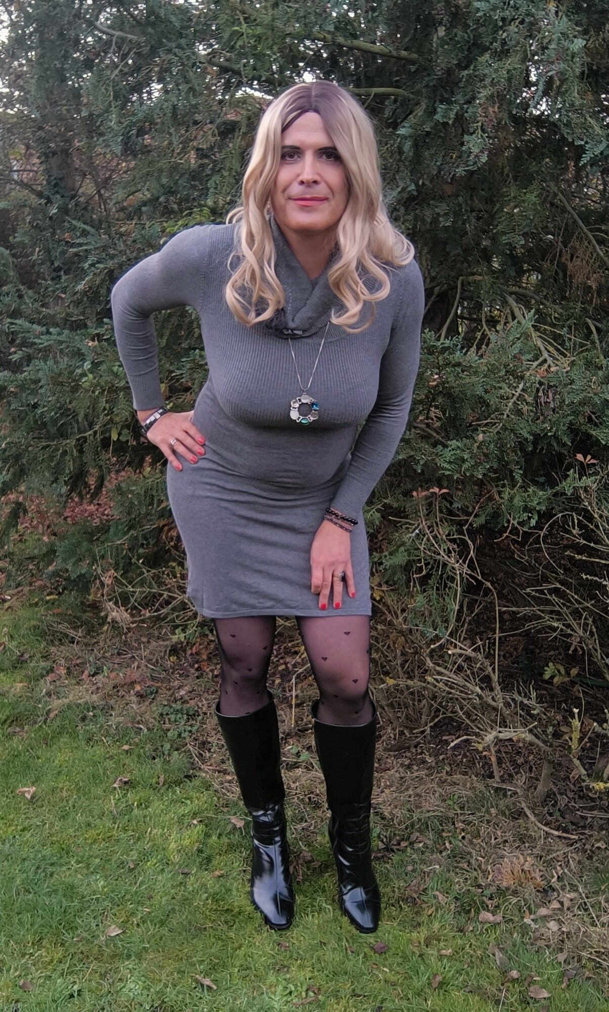 Grey sweater dress #46