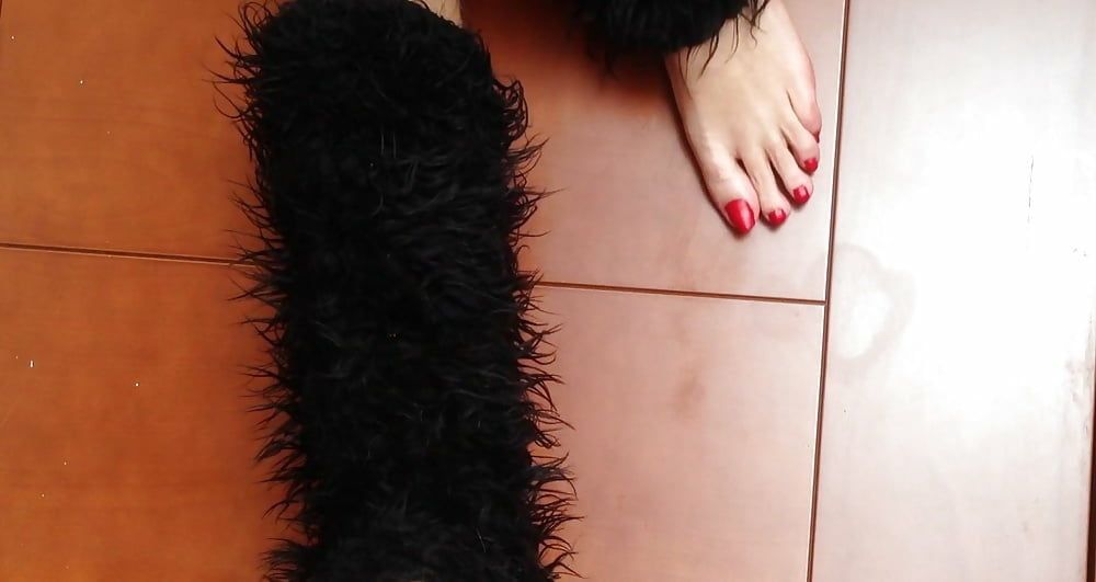 Red Nail Polish Feet #4