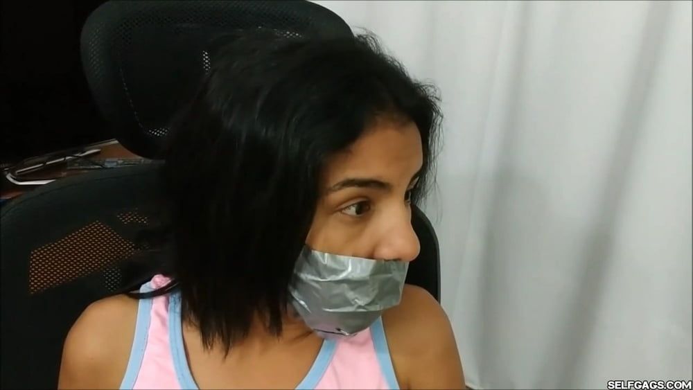 Babysitter Hogtied With Shoe Tied To Her Face - Selfgags #14
