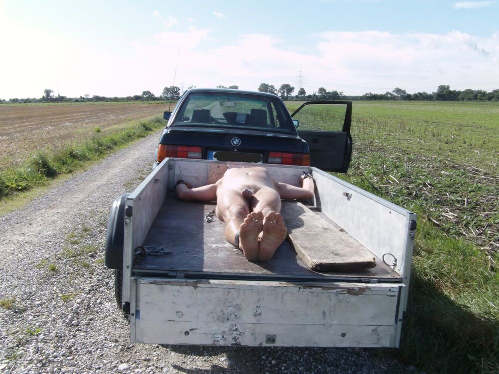 Car-Trailer in Public! Naked perverted Man #5