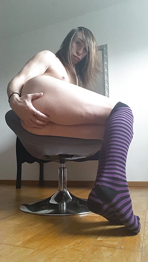 Tygra in socks striped purples-4 #14