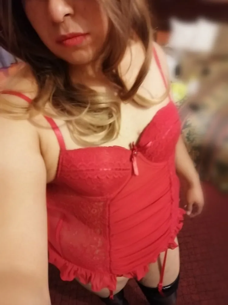 Sexy red babydoll corset