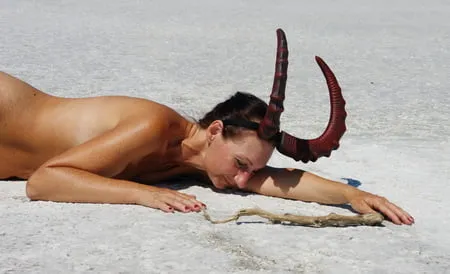 crawling on a salt lake         