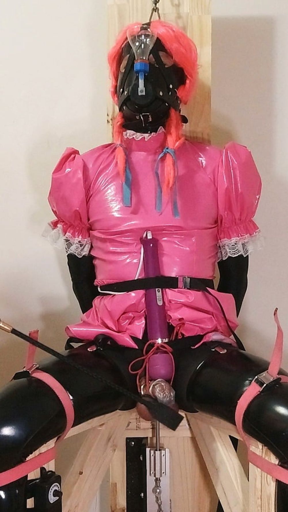 fed my own cum strapped to fucking machine chair in chastity #2