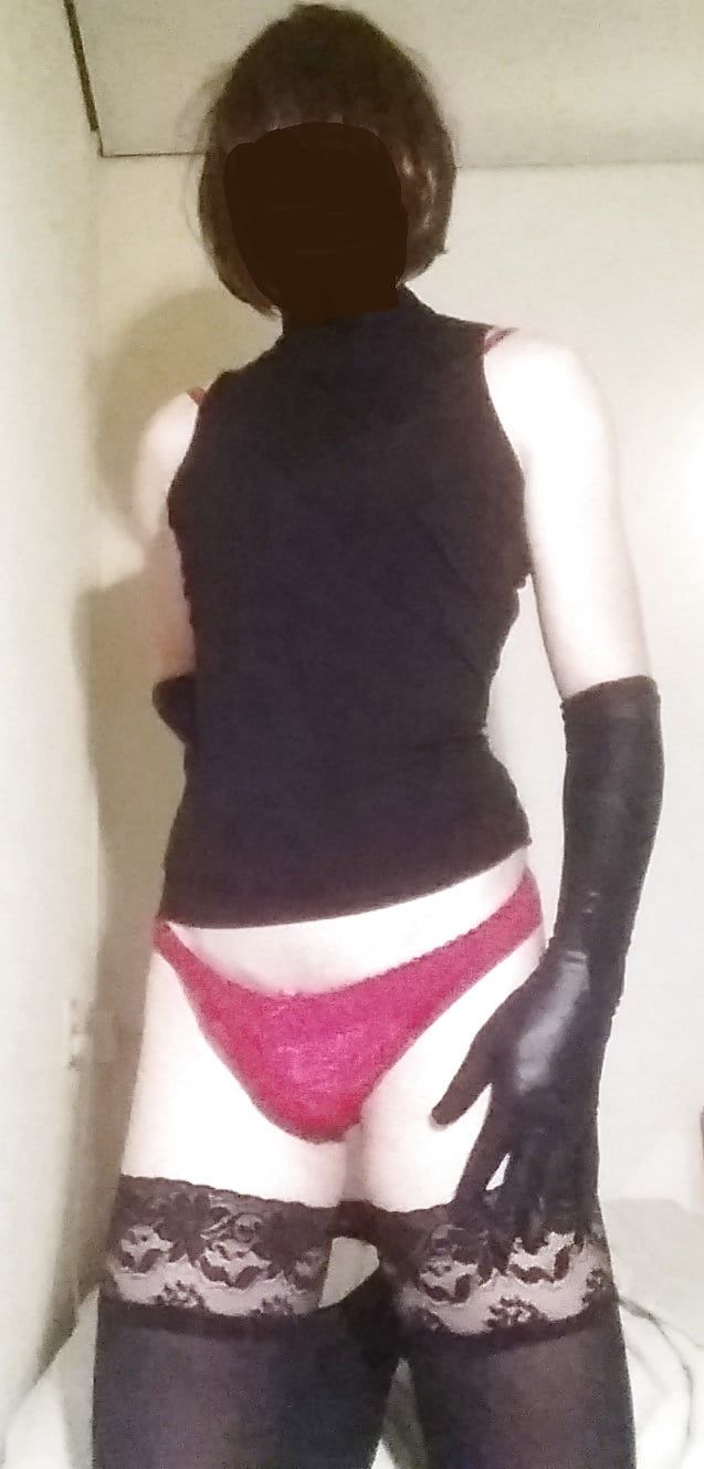Sexy sissy posing in corset #17