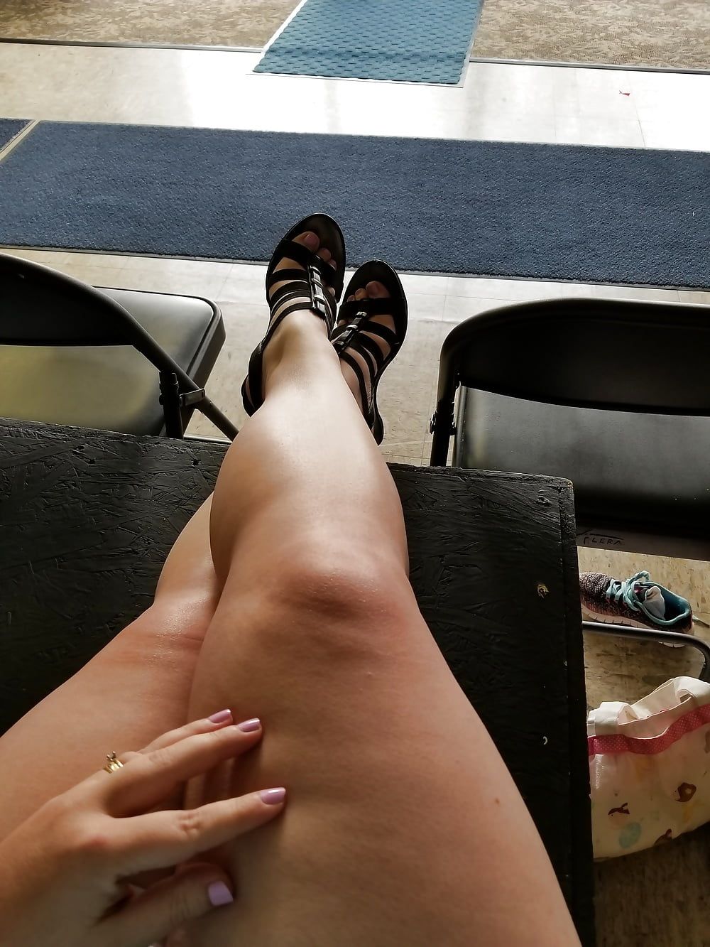 Dance Mom life ... waiting at the studio snapping pics  milf