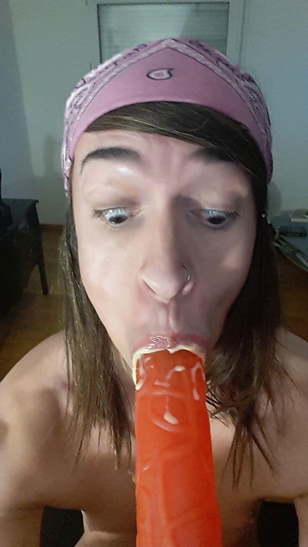 Tygra tastes her own cream. #14