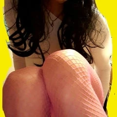 Pink fishnet tights