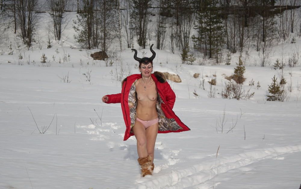 Naked on the Snow in Quarry #14