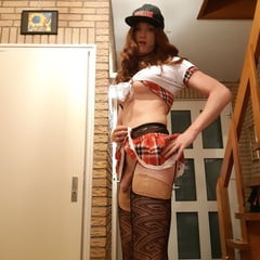 Slutty schoolgirl sissy