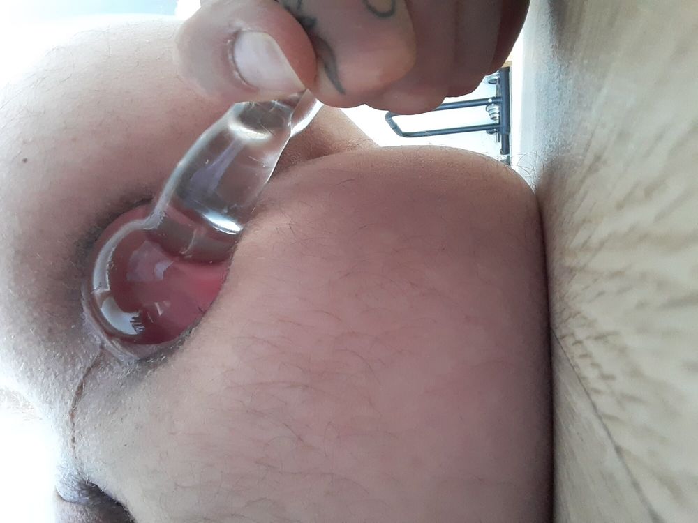 Glass prostate toy in my ass #8