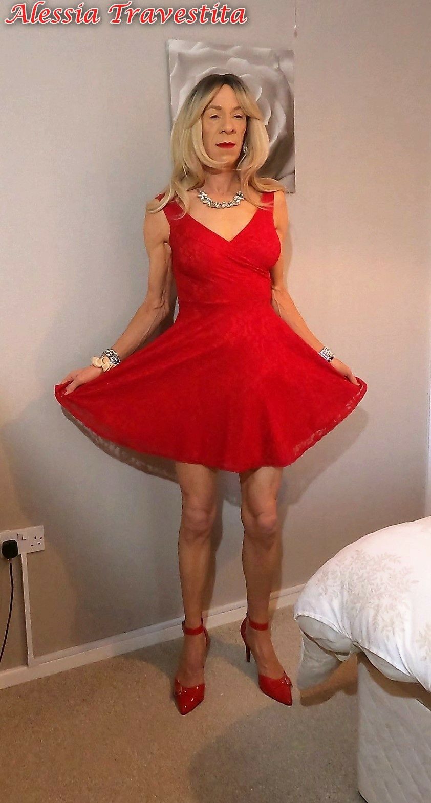 65 Alessia Travestita in Flirty Red Dress #28