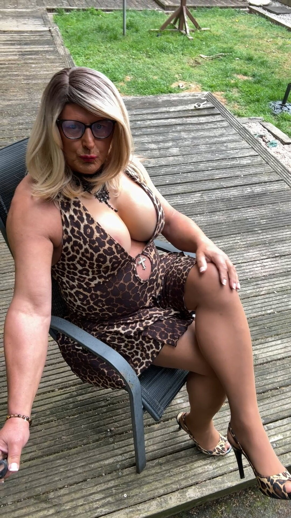 Sexy Crossdresser kellycd2022  in leopard print and heels  #58