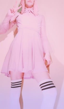 Sissy trap in pink dress