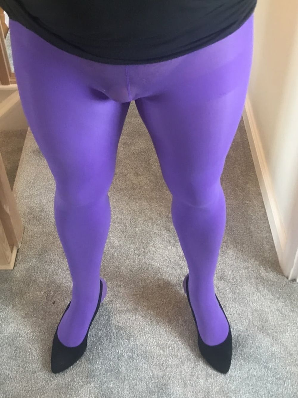 Wearing Purple tights pantyhose #2