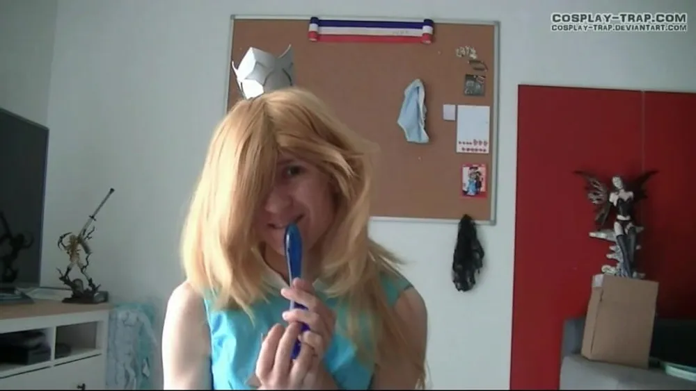 Crossdress cosplay Tennis Rosalina panties and anal show #39