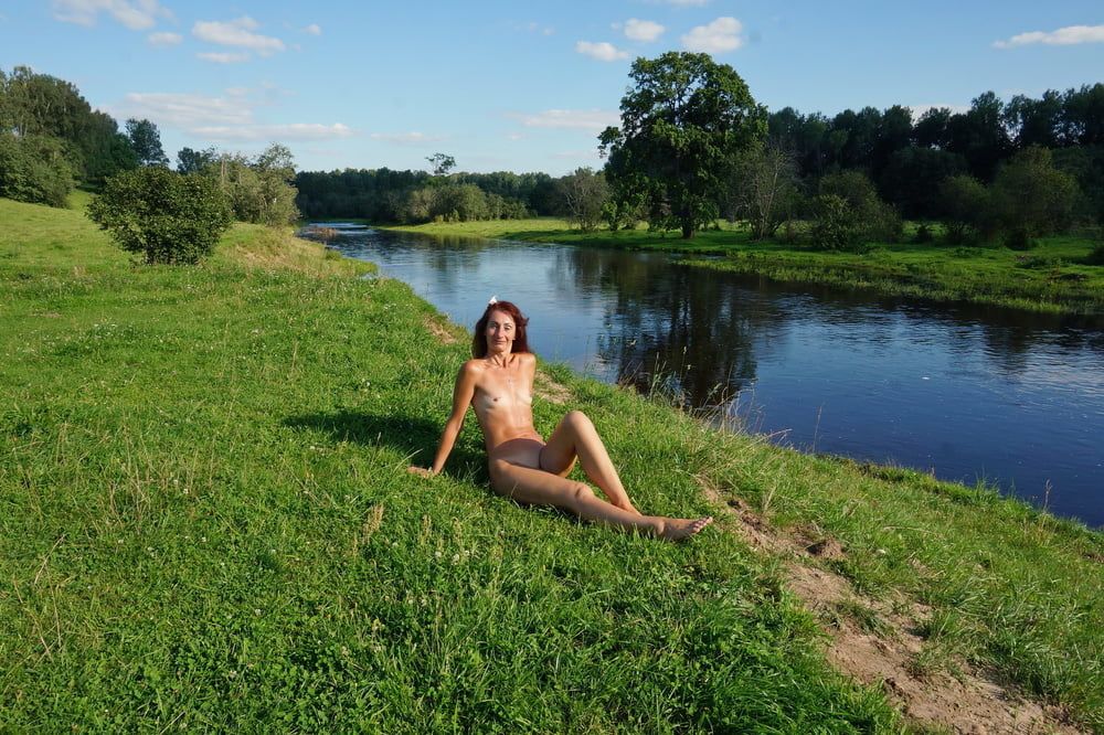 Nude on the beach Derzha-river #7