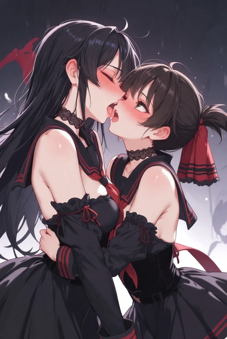 Busty Yuri Lesbians Passionate Kisses & Embraces – AI Anime 